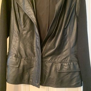 Leather and sweater jacket. Size large